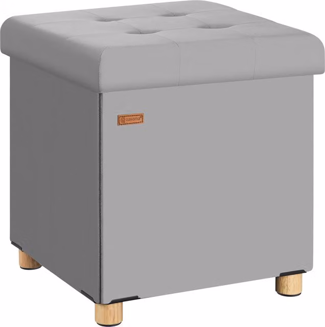 Taboret Casaria szary aksamit W x S x G: 42 x 38 x 38 cm