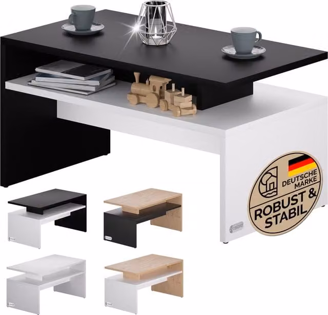 Stolik kawowy CASARIA Sacramento Biały/Antracyt W: 95 cm, G: 55 cm, H: 50 cm