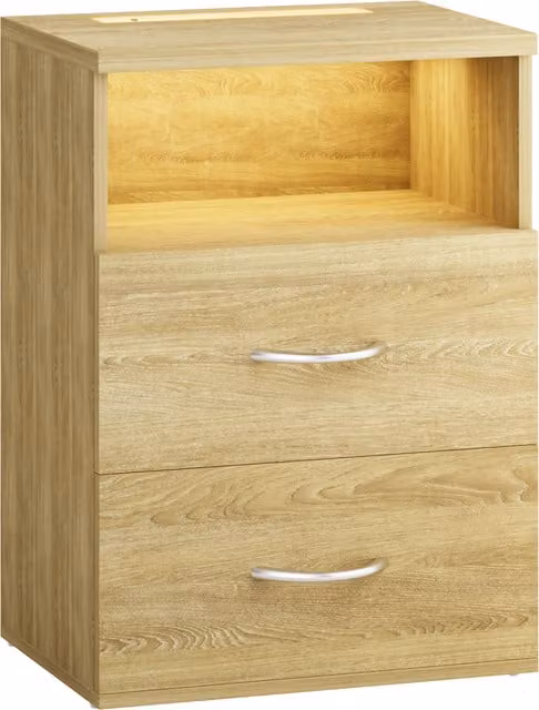 Stolik nocny Casaria dąb brązowy z oświetleniem zintegrowanym W x S x G: 55 x 40 x 28 cm